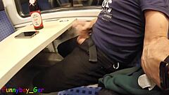 Attempting Third Cumshot On Moving Train? Interrupted At Station!