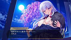 Japanese hentai game scene with babumi and handjob