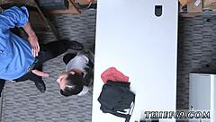 Fat police officer gives blowjob for theft?