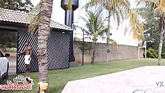 brazilian milf gets monster cock from muscular pool guy