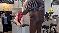 SSBBW woman worships monster cock in house