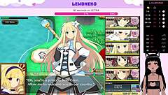 vtuber lewdneko gets creampie while playing evenicle game moaning