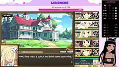 vtuber lewdneko gets creampie while playing evenicle game moaning