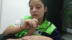 Steamy encounter with a bisexual waitress for some kinky fun