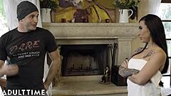 Lily Lane lets her nosy stepson catch her in a rough moment