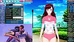 Dva's room ride in Overwatch-themed teen porn