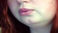 Beautiful Russian redhead with natural curves dancing