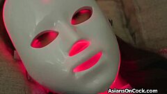 Asian girlfriend rides cock for facial
