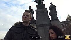 czech brunette gets picked up for licking and blowjob on hidden cam