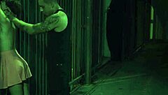 bound teen 18+ fuck doll in glasses gets foot worship and domination!