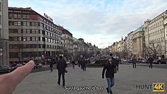 czech brunette gets picked up for licking and blowjob on hidden cam