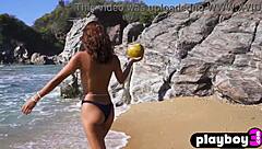 Carolina reyes, a sultry Latina teen, flaunts her flawless physique and mesmerizing derriere following a tantalizing striptease performance.