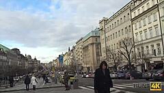 czech brunette gets picked up for licking and blowjob on hidden cam