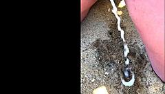 African Amateur Wife Pees Long On The Beach