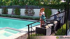 As the busty cougar housewife Alexis, I successfully seduced the garden guy again