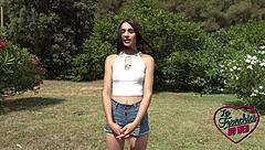 Candie brunette loves anal sex with small tits