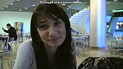 German student gets naughty in an outdoor mall shop