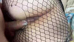 Hot bitch loves when I cum on her pantyhose