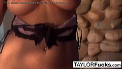 Cute brunette pornstar masturbates nude intensely