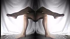 Exploring nylon weirdness with pantyhose on legs in unique ways