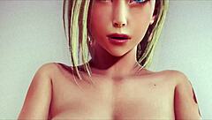 Intriguing Dragon Ball Waifus Bulma & C-18 Share Blowjob and Dildo