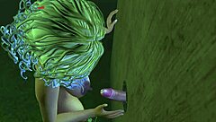 Anime glory hole scene with cartoon characters fucking