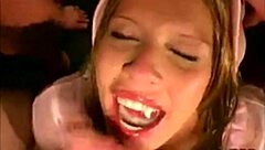 Wow! Slutty Asian in Bukkake Gang Bang with Cumshots Everywhere!