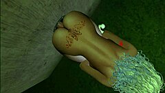 Anime glory hole scene with cartoon characters fucking