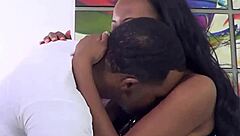 Mocha menage in corset enjoys outdoor scene