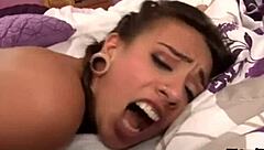 skinny young 18+ brunette cum on tits!