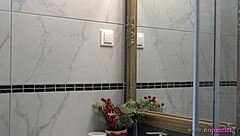 i'm a hot sexy wife changin panties in bathrom