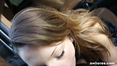 Cute Amateur Sucks Wildly Outdoors