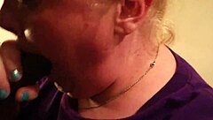 Chubby redhead sucks a big black cock bbc and gets her face painted!