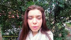 Mean Russian stepsister bullies her sister, but crafty teen surprises with monster cock creampie