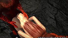 3d Babe Taking A Pair Of Reptile Cocks Into All Of Her Holes