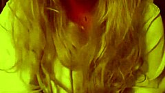 Devil gives gloved handjob and blowjob