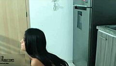 Sister's workout in pantyhose is too hot to resist - Big ass bounce and creampie