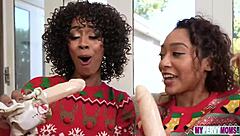 Misty Stone and Sarah Lace's holiday fuck fest