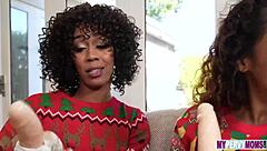 Misty Stone and Sarah Lace's holiday fuck fest