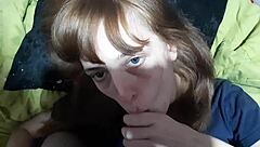 Teen eagerly sucks stepbrother's massive cock for fun