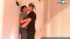 Young gay couple explores anal sex for their first time