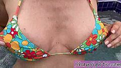 Horny MILF Shay Sights Sucks and Fucks Big Cock in Wet Jacuzzi Pool.