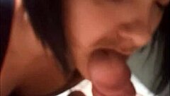 brunette pov sucking and swallowing cum