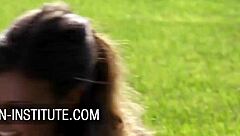 mina sauvage and shona river in naughty outdoor threesome