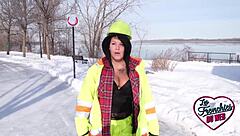 eva, the chubby canadian milf, shows her sexy tits and boobs