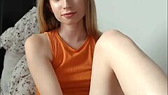 Is This Blonde Ladyboy Masturbating Her Small Cock?