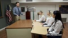 Watch Us Share These Big Cocks In The Classroom