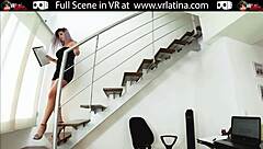 watch this pretty latin teen ride until she orgasms in vr?