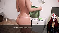 Kate 13 in her cute cosplay costume as a petite brunette babe in this cartoon game solo scene