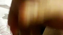 Boldly stroking big cock in amateur masturbation session.